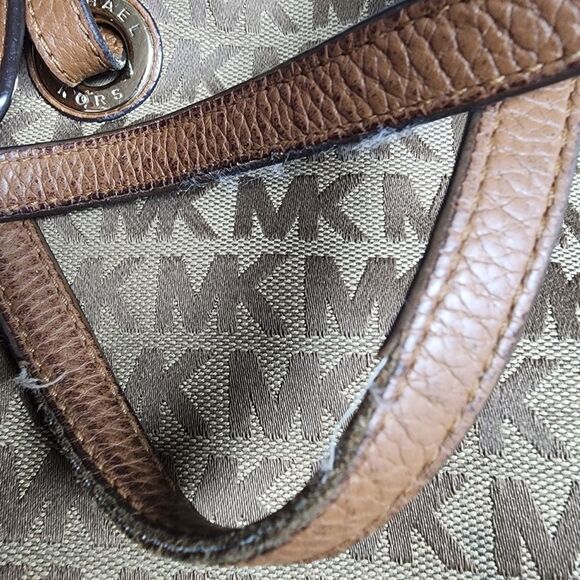 Michael Kors Tan & Brown Signature MK Tote Bag - Picture 15 of 15